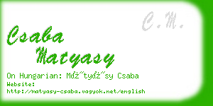 csaba matyasy business card